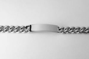 Personalized ID Bracelet Custom Engraved 8.5 Inch Solid Stainless Steel Designer ID Bracelet - Hand Engraved