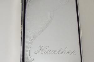 Custom Engraved Personalized Double Sided 100s Cigarette Case with Scroll Accent  -Hand Engraved
