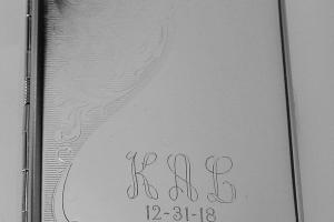 Custom Engraved Personalized Double Sided 100s Cigarette Case with Scroll Accent  -Hand Engraved