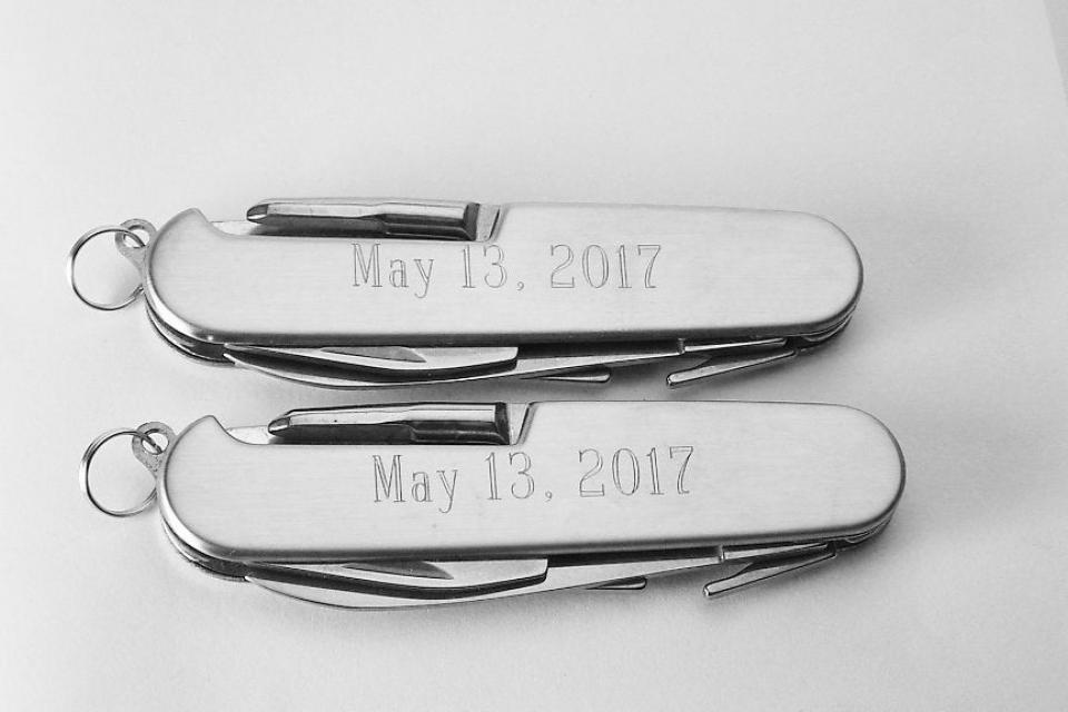 Pocket Knife Custom Engraved Personalized Multi Function Pocket Knife Stainless Steel  - Hand Engraved