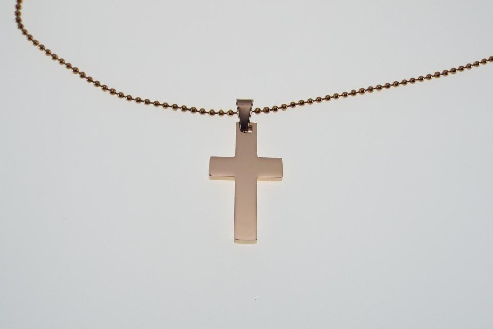 Personalized Engraved Rose Gold Plated Stainless Steel on 19 Inch Bead Chain - Custom Hand Engraved