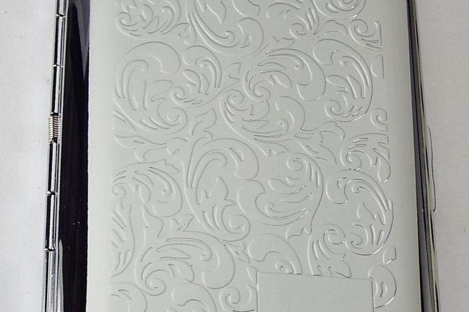 Custom Engraved Business Card Case Paisley Design Business Card or Single Sided Cigarette Case -Hand Engraved